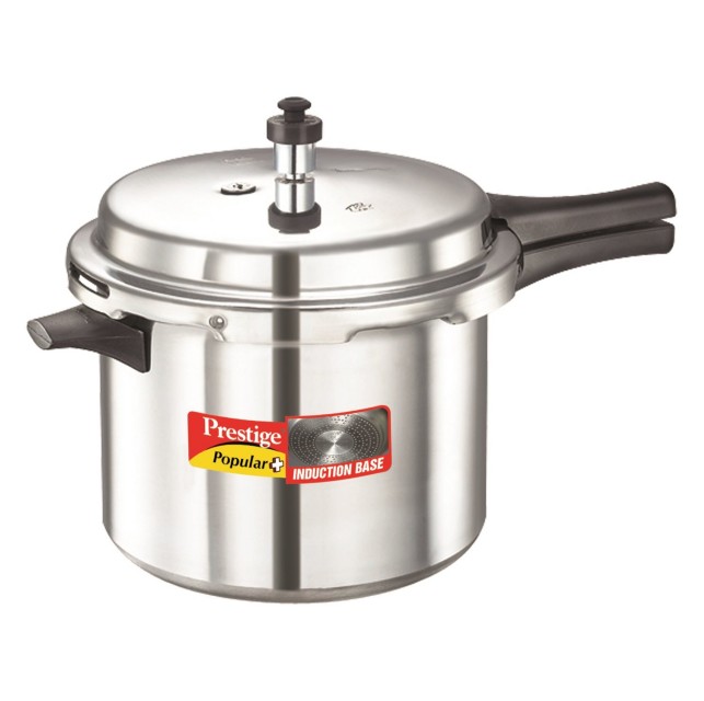 Prestige Popular Plus Induction Base Aluminium Pressure Cooker with Outer Lid, 3 Litres, Silver